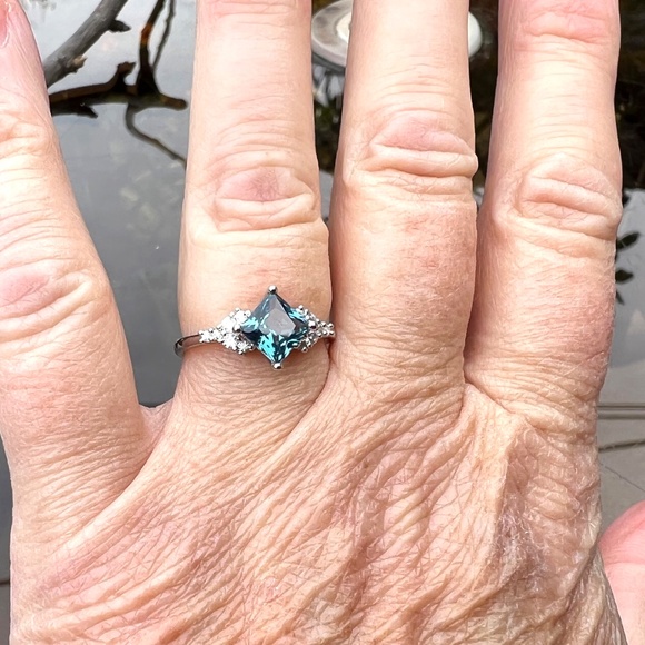 Handcrafted London Blue Topaz Ring Solid Sterling Silver , December birthstone - Picture 5 of 10